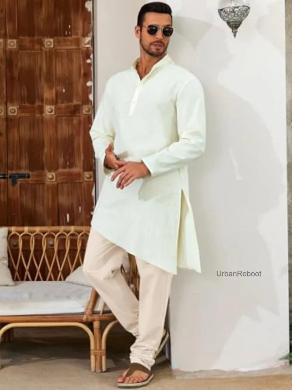 Men's Cotton Kaftan Thobe Pants | Elastic Waist Drawstring Tapered Trousers Yoga